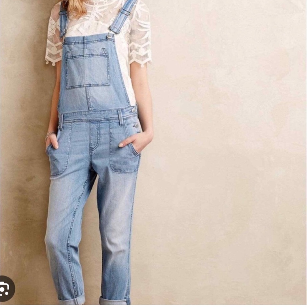 Anthropologie Esme Level 99 Levi’s denim jean overalls small lyocell crop